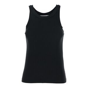 Grifoni Women Black Crewneck Sleeveless Top In Cotton Stretch Woman